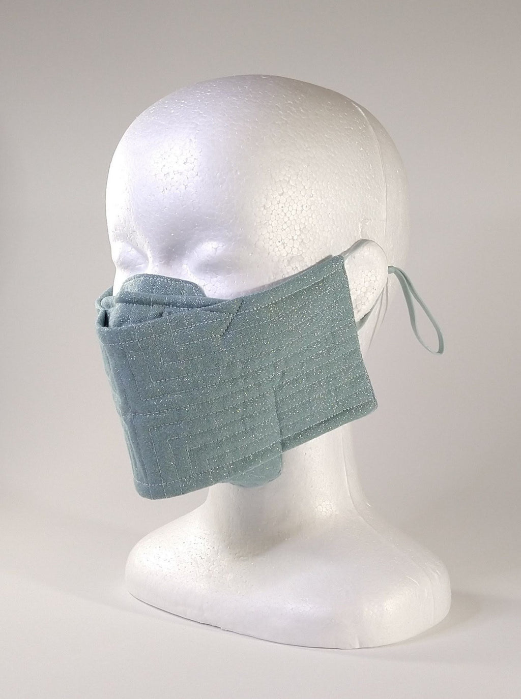 Organic Cotton Quilted Mask - Ice Blue Shimmer