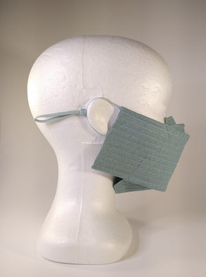 Organic Cotton Quilted Mask - Ice Blue Shimmer